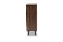 Load image into Gallery viewer, Baxton Studio Meike Mid-Century Modern Two-Tone Walnut Brown and White Finished Wood 2-Door Shoe Cabinet
