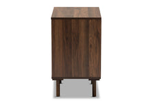 Load image into Gallery viewer, Baxton Studio Meike Mid-Century Modern Two-Tone Walnut Brown and White Finished Wood 3-Drawer Nightstand
