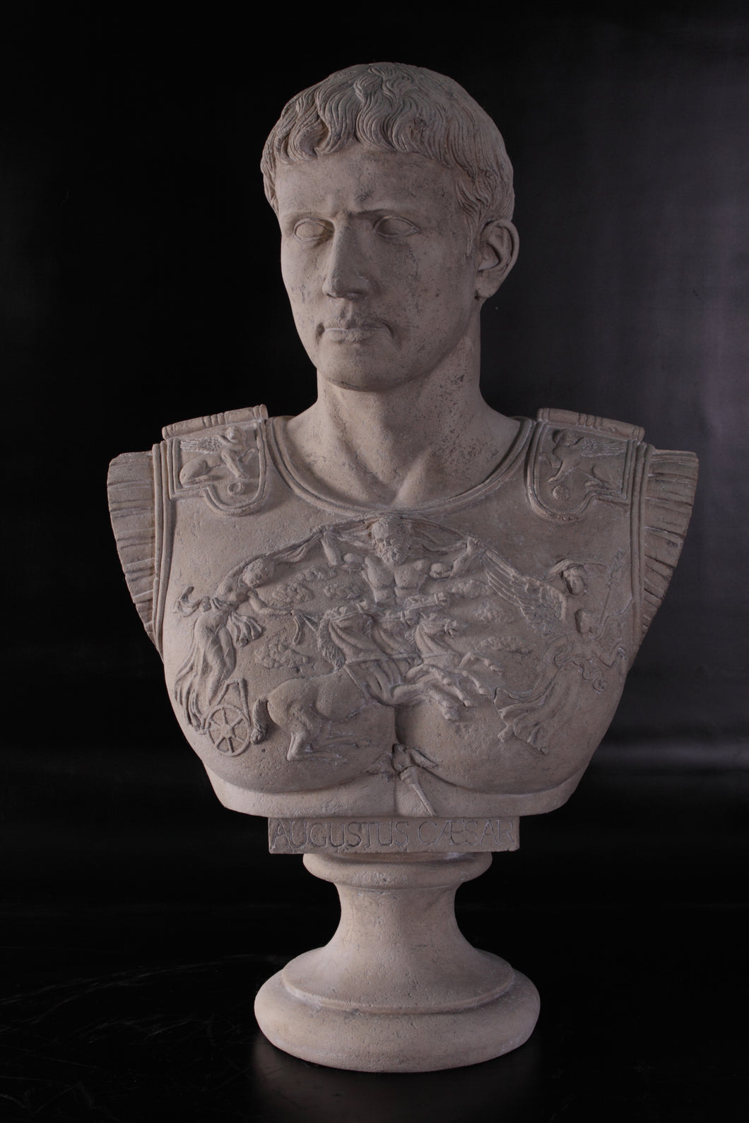 Augustus Caesar Faux Stone Bust 32.25