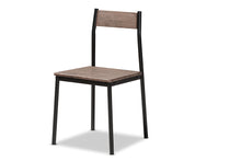 Load image into Gallery viewer, Baxton Studio Mave Modern and Contemporary Walnut Finished Wood and Black Metal 5-Piece Dining Set
