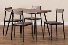 Load image into Gallery viewer, Baxton Studio Mave Modern and Contemporary Walnut Finished Wood and Black Metal 5-Piece Dining Set
