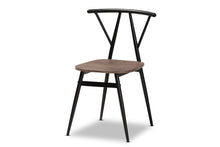 Load image into Gallery viewer, Baxton Studio Ciara Modern and Contemporary Walnut Finished Wood and Black Metal 5-Piece Dining Set
