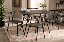 Load image into Gallery viewer, Baxton Studio Ciara Modern and Contemporary Walnut Finished Wood and Black Metal 5-Piece Dining Set

