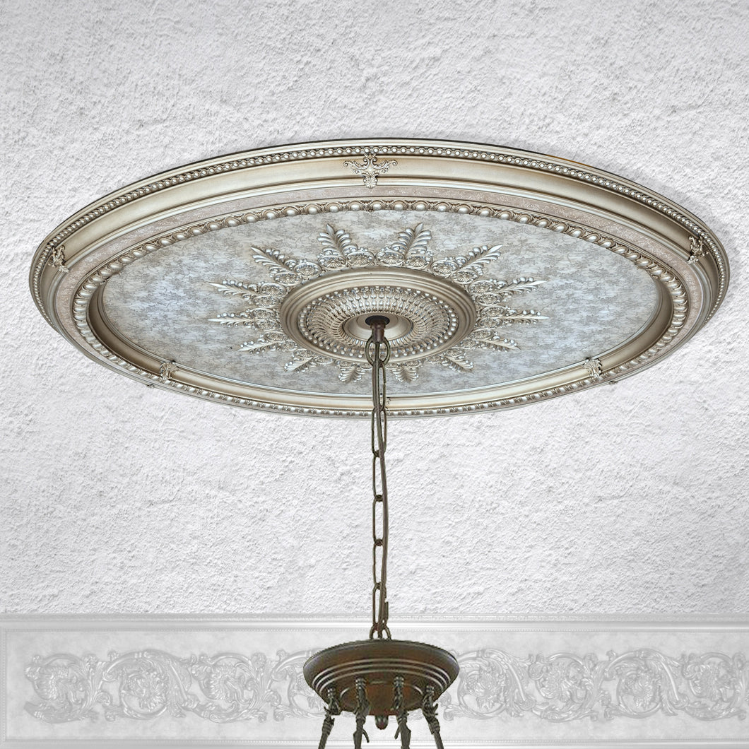 Champagne Large Oval Chandelier Ceiling Medallion 79 inches