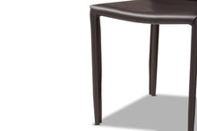 Load image into Gallery viewer, Baxton Studio Heidi Modern and Contemporary Dark Brown Faux Leather Upholstered 4-Piece Dining Chair Set
