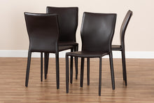 Load image into Gallery viewer, Baxton Studio Heidi Modern and Contemporary Dark Brown Faux Leather Upholstered 4-Piece Dining Chair Set

