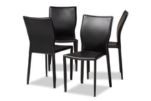 Load image into Gallery viewer, Baxton Studio Heidi Modern and Contemporary Black Faux Leather Upholstered 4-Piece Dining Chair Set
