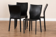 Load image into Gallery viewer, Baxton Studio Heidi Modern and Contemporary Black Faux Leather Upholstered 4-Piece Dining Chair Set
