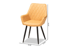 Load image into Gallery viewer, Baxton Studio Astrid Mid-Century Contemporary Tan Faux Leather Upholstered and Black Metal 4-Piece Dining Chair Set
