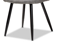 Load image into Gallery viewer, Baxton Studio Astrid Mid-Century Contemporary Grey Faux Leather Upholstered and Black Metal 4-Piece Dining Chair Set
