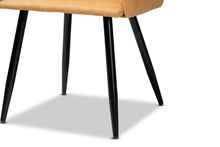 Load image into Gallery viewer, Baxton Studio Eris Mid-Century Contemporary Tan Faux Leather Upholstered and Black Metal 2-Piece Dining Chair Set
