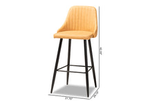 Load image into Gallery viewer, Baxton Studio Walter Mid-Century Contemporary Tan Faux Leather Upholstered and Black Metal 4-Piece Bar Stool Set
