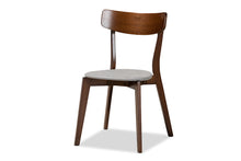 Load image into Gallery viewer, Baxton Studio Iora Mid-Century Modern Transitional Light Grey Fabric Upholstered and Walnut Brown Finished Wood 4-Piece Dining Chair Set
