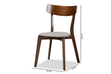 Load image into Gallery viewer, Baxton Studio Iora Mid-Century Modern Transitional Light Grey Fabric Upholstered and Walnut Brown Finished Wood 4-Piece Dining Chair Set
