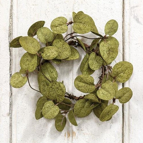 Penny Leaf Candle Ring Dark Green 3.5