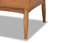 Load image into Gallery viewer, Baxton Studio Arvid Mid-Century Modern Tan Faux Leather Upholstered and Walnut Brown Finished Wood 5-Piece Dining Nook Set
