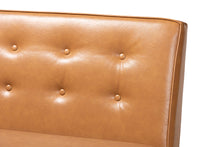 Load image into Gallery viewer, Baxton Studio Arvid Mid-Century Modern Tan Faux Leather Upholstered and Walnut Brown Finished 2-Piece Wood Dining Nook Banquette Set
