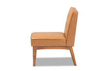 Load image into Gallery viewer, Baxton Studio Arvid Mid-Century Modern Tan Faux Leather Upholstered and Walnut Brown Finished Wood Dining Chair
