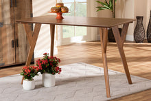 Load image into Gallery viewer, Baxton Studio Sahar Mid-Century Modern Transitional Walnut Brown Finished Wood Dining Table
