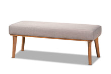 Load image into Gallery viewer, Baxton Studio Odessa Mid-Century Modern Grey Fabric Upholstered and Walnut Brown Finished Wood 5-Piece Dining Nook Set
