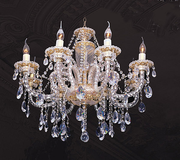 Fine Crystal and Gold Chandelier
