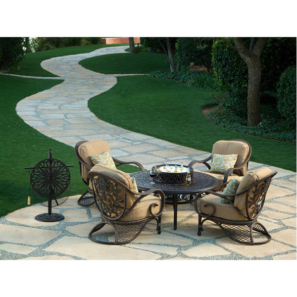 Grand Bonaire Weave 6 Piece All Inclusive Outdoor Firepit Set (KIT)