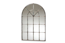Load image into Gallery viewer, Baxton Studio Newman Vintage Farmhouse Antique Silver Finished Arched Window Accent Wall Mirror
