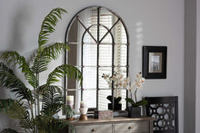 Load image into Gallery viewer, Baxton Studio Newman Vintage Farmhouse Antique Silver Finished Arched Window Accent Wall Mirror
