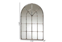 Load image into Gallery viewer, Baxton Studio Newman Vintage Farmhouse Antique Silver Finished Arched Window Accent Wall Mirror
