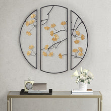 Load image into Gallery viewer, Madison Park Golden Gingko Leaves Metal Wall Art MP95B-0250 By Olliix
