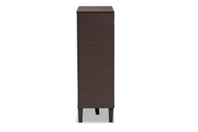Load image into Gallery viewer, Baxton Studio Idina Mid-Century Modern Two-Tone Dark Brown and Grey Finished Wood 1-Door Shoe Cabinet
