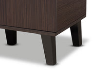 Load image into Gallery viewer, Baxton Studio Idina Mid-Century Modern Two-Tone Dark Brown and Grey Finished Wood 1-Door Shoe Cabinet

