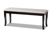 Load image into Gallery viewer, Baxton Studio Cornelie Modern and Contemporary Transitional Grey Fabric Upholstered and Dark Brown Finished Wood Dining Bench
