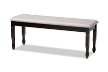 Load image into Gallery viewer, Baxton Studio Corey Modern and Contemporary Grey Fabric Upholstered and Dark Brown Finished Wood Dining Bench
