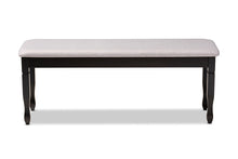 Load image into Gallery viewer, Baxton Studio Corey Modern and Contemporary Grey Fabric Upholstered and Dark Brown Finished Wood Dining Bench
