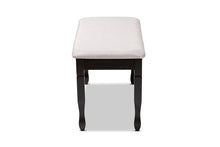 Load image into Gallery viewer, Baxton Studio Corey Modern and Contemporary Grey Fabric Upholstered and Dark Brown Finished Wood Dining Bench
