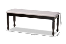 Load image into Gallery viewer, Baxton Studio Corey Modern and Contemporary Grey Fabric Upholstered and Dark Brown Finished Wood Dining Bench
