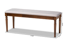 Load image into Gallery viewer, Baxton Studio Giovanni Modern and Contemporary Grey Fabric Upholstered and Walnut Brown Finished Wood Dining Bench
