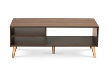 Load image into Gallery viewer, Baxton Studio Landen Mid-Century Modern Walnut Brown and Gold Finished Wood Coffee Table
