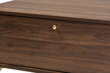 Load image into Gallery viewer, Baxton Studio Edel Mid-Century Modern Walnut Brown and Gold Finished Wood Coffee Table
