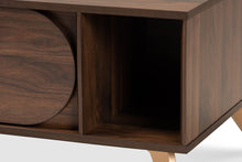 Load image into Gallery viewer, Baxton Studio Edel Mid-Century Modern Walnut Brown and Gold Finished Wood Coffee Table
