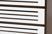 Load image into Gallery viewer, Baxton Studio Meike Mid-Century Modern Two-Tone Walnut Brown and White Finished Wood 6-Drawer Dresser
