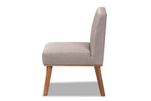 Load image into Gallery viewer, Baxton Studio Odessa Mid-Century Modern Grey Fabric Upholstered and Walnut Brown Finished Wood Dining Chair
