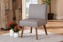 Load image into Gallery viewer, Baxton Studio Odessa Mid-Century Modern Grey Fabric Upholstered and Walnut Brown Finished Wood Dining Chair
