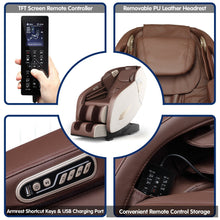 Load image into Gallery viewer, Full Body Zero Gravity Massage Chair with SL Track Bluetooth Heat-Brown

