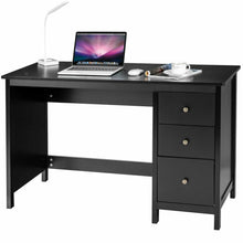 Load image into Gallery viewer, 3-Drawer Home Office Study Computer Desk with Spacious Desktop-Black
