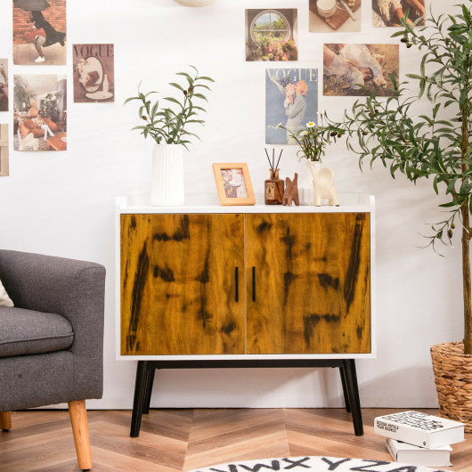 Sideboard Buffet Storage Cabinet with 2 Door and Metal Legs