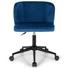 Load image into Gallery viewer, Armless Adjustable Swivel Velvet Home Office Leisure Vanity Chair-Blue
