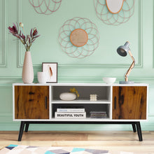 Load image into Gallery viewer, Modern TV Stand with Cabinets and Open Shelves
