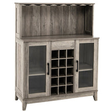 Load image into Gallery viewer, Storage Bar Cabinet with Framed Tempered Glass Door-Gray
